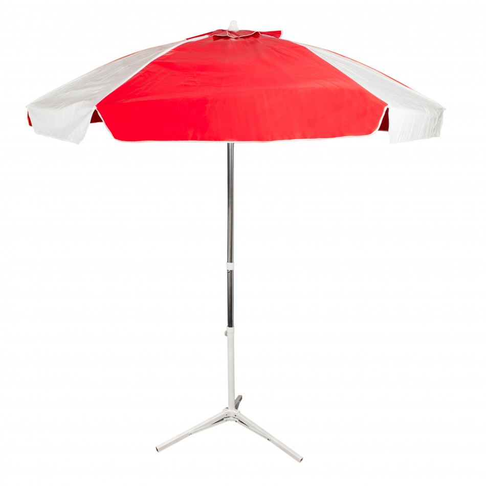 RED And WHITE Vinyl Lifeguard Umbrella 6.5' Aluminum Pole Concession Cart Vendor 