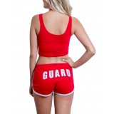 Womens Lifeguard Crop Top Outfit