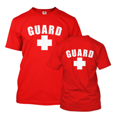 Red Lifeguard T-Shirt w/Back Logo 