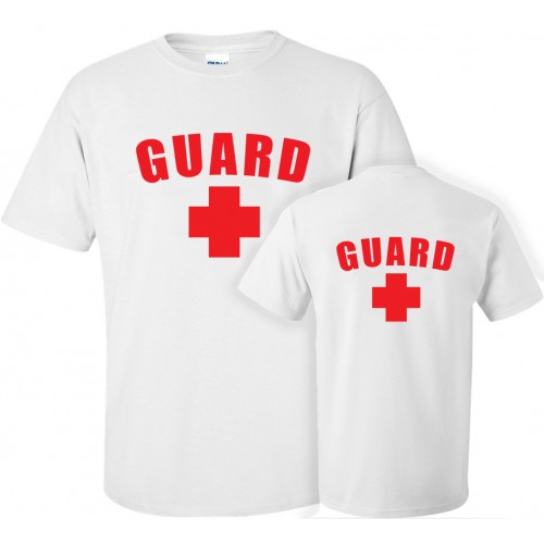 White Lifeguard T-Shirt w/Back Logo 