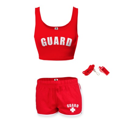 Womens Lifeguard Crop Top Outfit