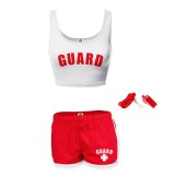 Womens Lifeguard Crop Top Outfit