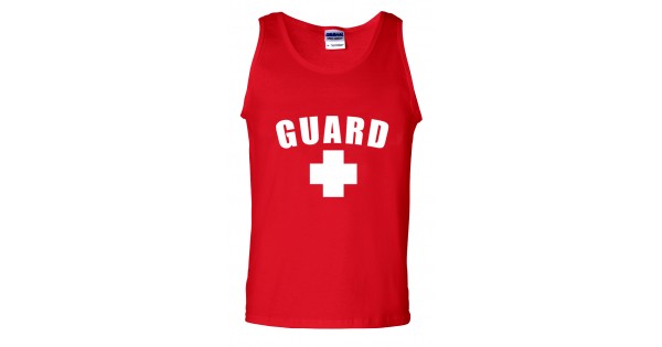 Life Guard Heavy Cotton Tank Top Lifeguard Red Lifesaver 