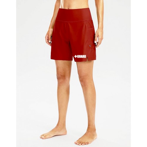 Womens Lifeguard High-Waisted Board Shorts 7"