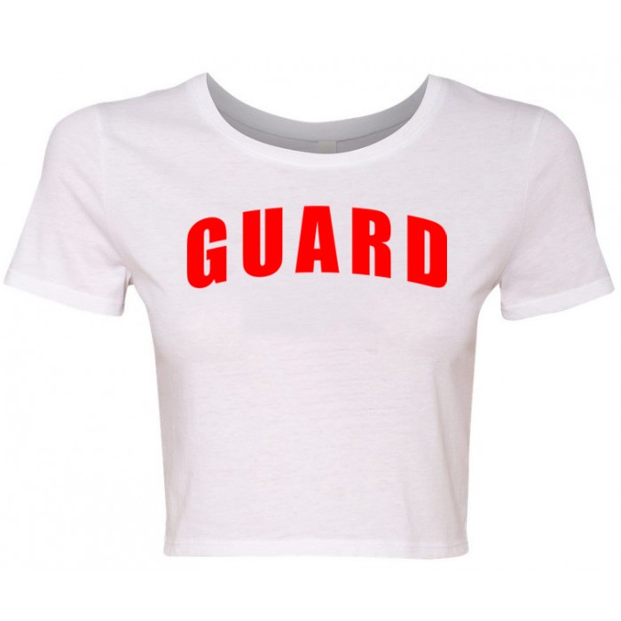 White Womens Lifeguard Crop Shirt